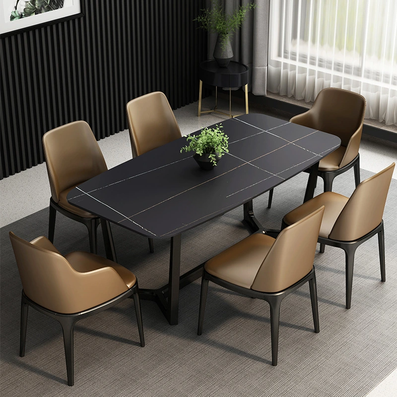 TAULA Classic Design Hotel Restaurant Black Sintered Stone Dining Table