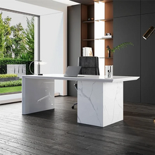 TAULA Modern Sintered Stone Desktop White Executive Desks