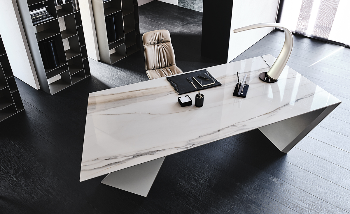 Modern Office Desk Sintered Stone Desktop NASDAQ Keramik