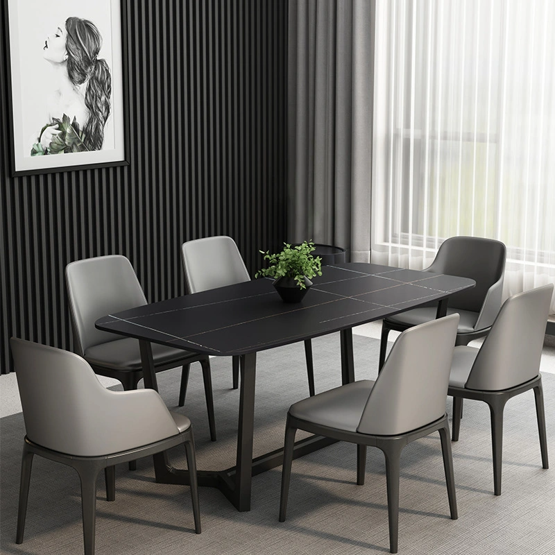 TAULA Classic Design Hotel Restaurant Black Sintered Stone Dining Table