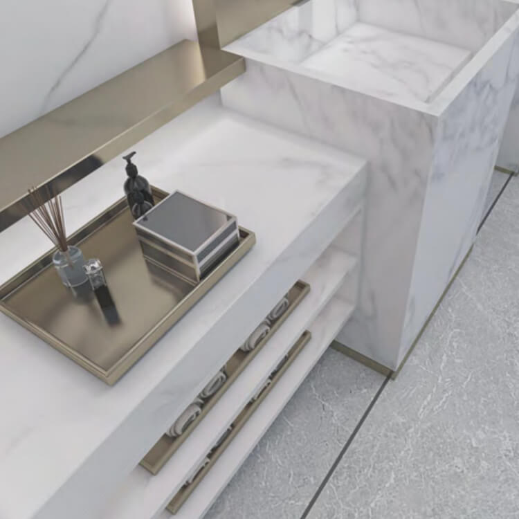 New arabescao corchia bathroom countertops