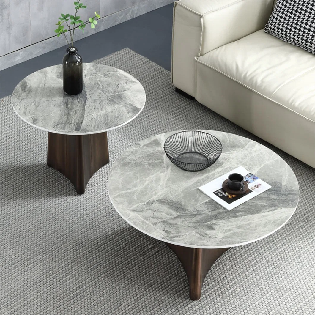 TAULA New Design Living Room Furniture Fashion Sintered Stone Round Coffee Table