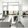 Glossy White Handleless Kitchen Cabinet With Island