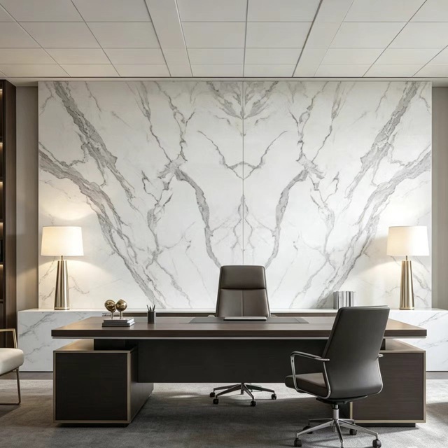Sintered Stone Wall Panel With Bookmatched Vein