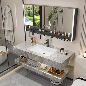 marble look vanity