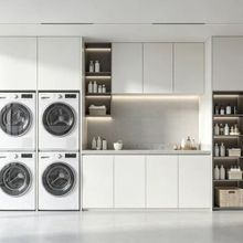 Marble Look Cabinet Set With Sintered Stone Island