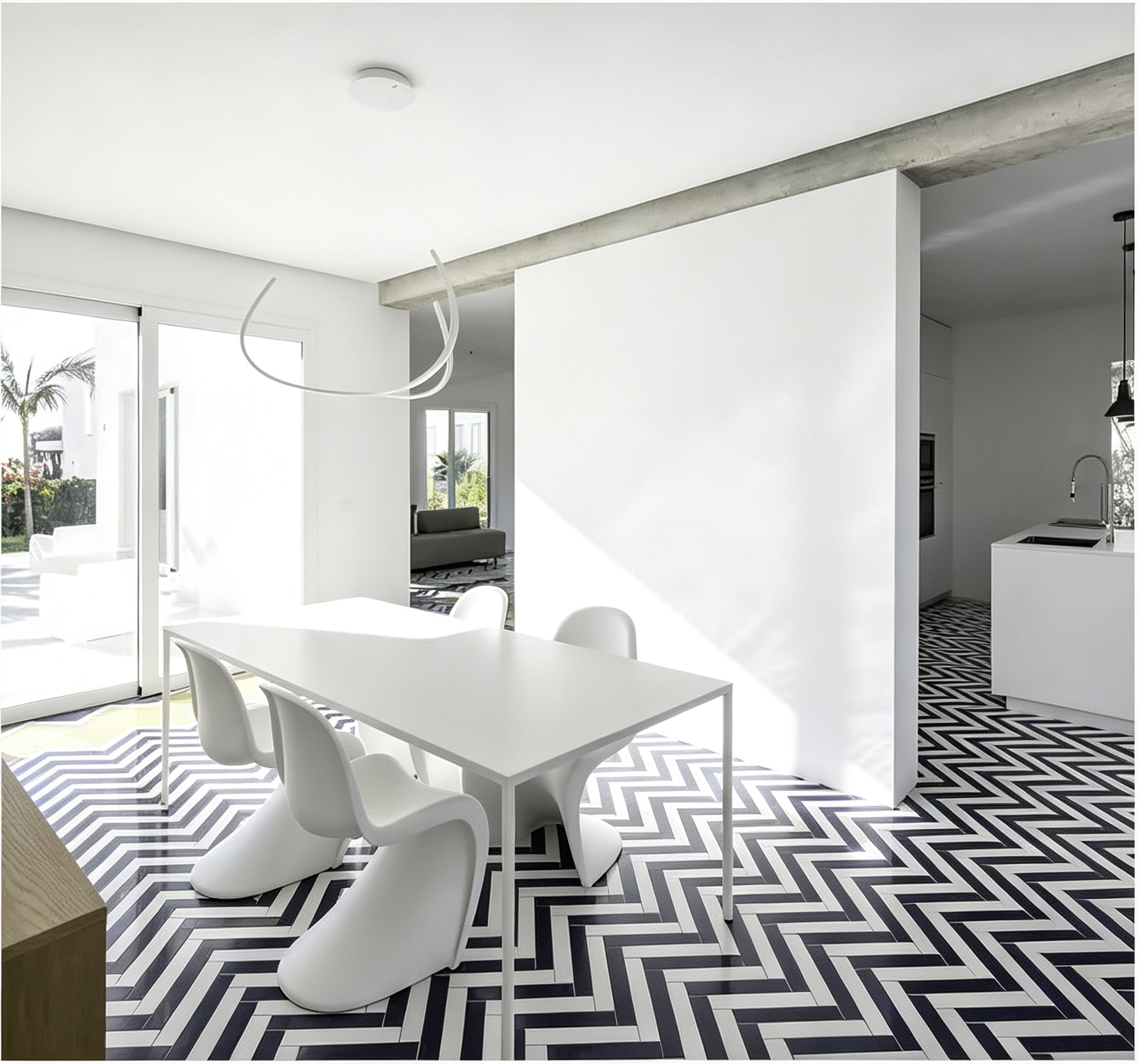 Minimalist White Galley Kitchen Cabinet