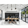 Dark Matte Kitchen Cabinet With Stone Island