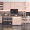 Modern Wood Panel Living Room Wall System