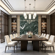 Green Marble Bookmatched Wall Cladding Slab