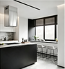 White Matte Kitchen Cabinet With Contrast Island