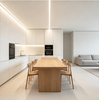 White Kitchen Cabinet with Dining Island