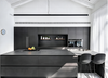 Dark Matte Kitchen Cabinet With Stone Island