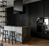 Dark Wood Kitchen Cabinet With Stone Island