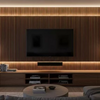 Modern Wood Panel Living Room Wall System