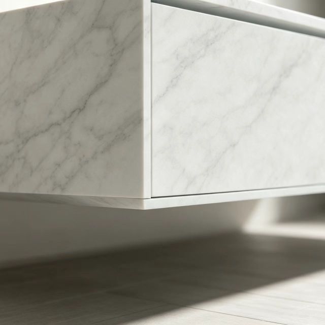Minimal Floating Wall Mount Stone Bathroom Vanity