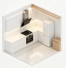 White Kitchen Cabinet with Dining Island