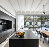 Dark Matte Kitchen Cabinet With Stone Island